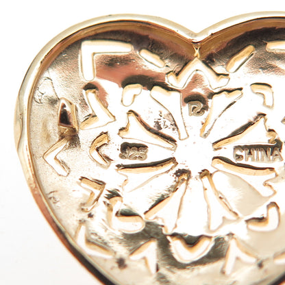 Ross Simons 925 Sterling Silver Gold Plated Floral Heart Locket Charm Pendant