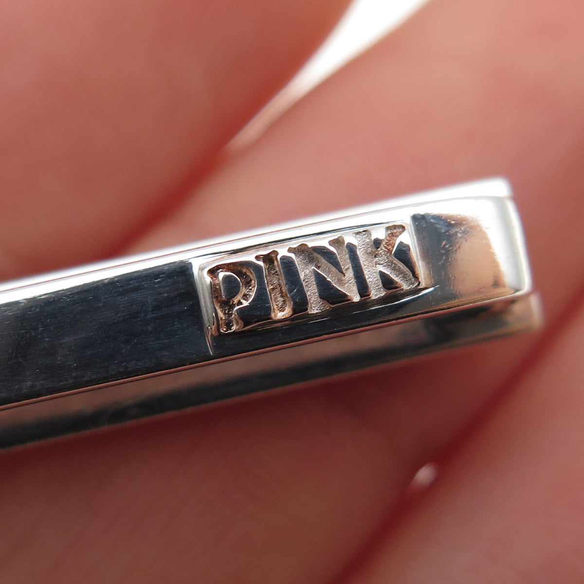 925 Sterling Silver Vintage PINK England East London / Go Arsenal Tie Clip