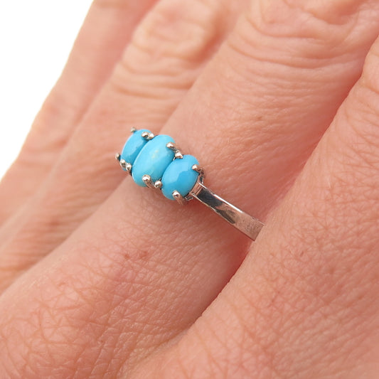 Chuck Clemency 925 Sterling Silver Real Sleeping Beauty Turquoise Ring Size 8.25