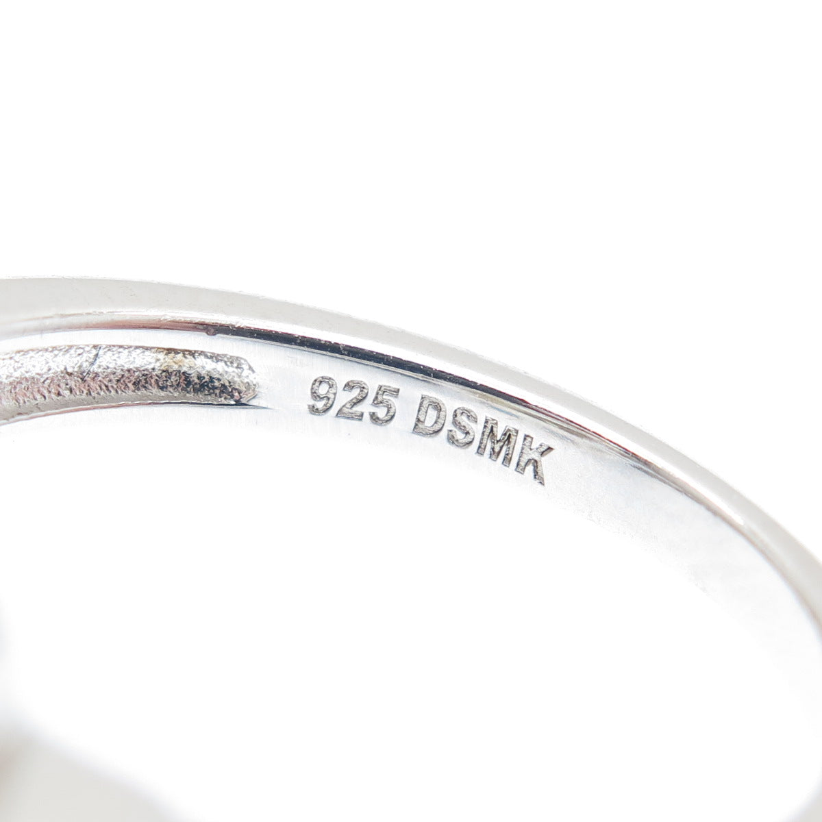 DSMK 925 Sterling Silver White & Lemon Emerald-Cut Shaped C Z Ring Size 7.25