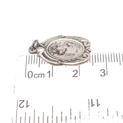 HMH Religious 925 Sterling Silver Antique Art Deco St. Christopher Charm Pendant