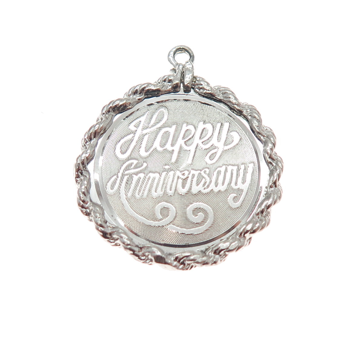 ELCO 925 Sterling Silver Vintage Happy Anniversary Charm Pendant