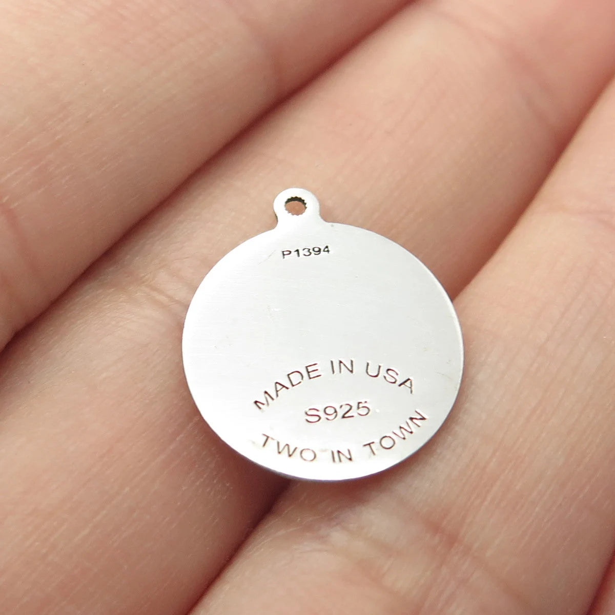 925 Sterling Silver USA Two In Town Spider Charm Pendant