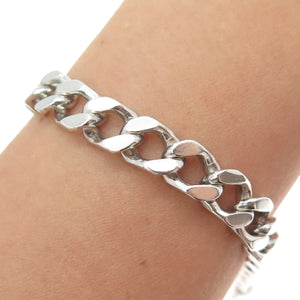 925 Sterling Silver Vintage Curb Link Bracelet 8.5"