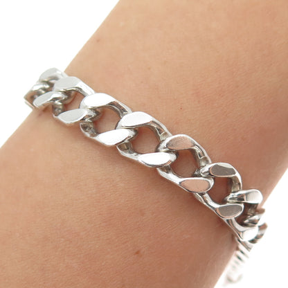 925 Sterling Silver Vintage Curb Link Bracelet 8.5"