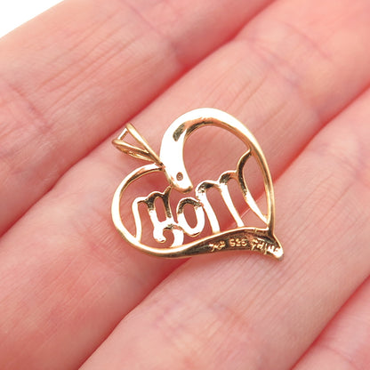 MICHAEL ANTHONY Sterling Gold Plated Real Diamond Accent Mom Heart Mini Pendant