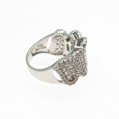 925 Sterling Silver Round-Cut C Z Sparkle Ring Size 6.75