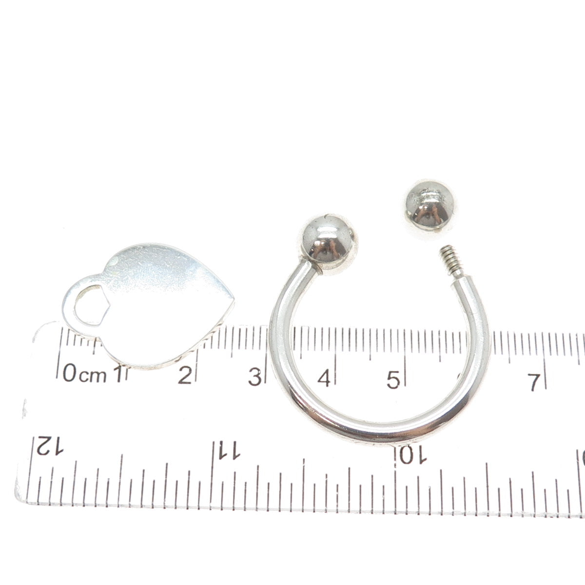 TIFFANY & CO. 925 Sterling Silver Vintage 2001 Heart Tag Screw Ball Key Ring