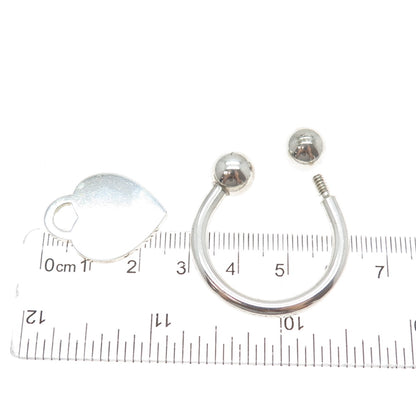 TIFFANY & CO. 925 Sterling Silver Vintage 2001 Heart Tag Screw Ball Key Ring