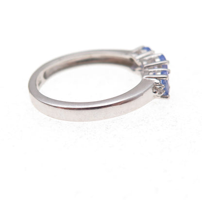 Chuck Clemency 925 Sterling Silver Real Diamond & Tanzanite Ring Size 6.25
