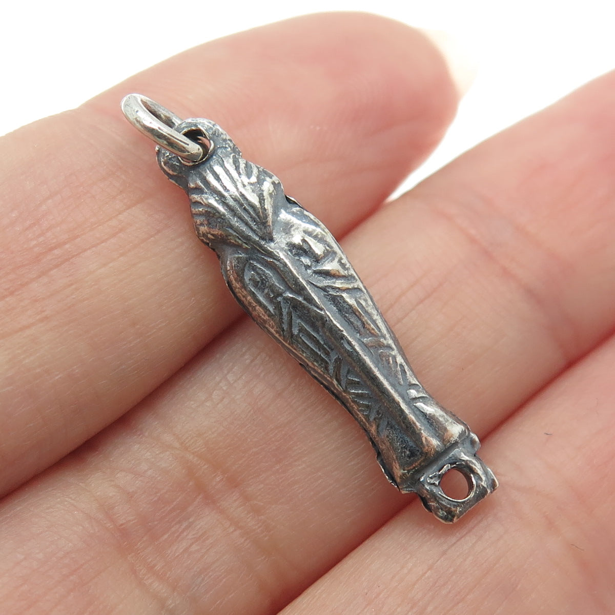 800 Silver Vintage Egyptian Pharaoh Oxidized Charm Pendant