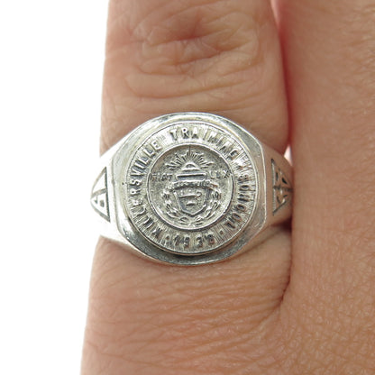 925 Sterling Silver Antique 1938 Millersville Training School Signet Ring Size 5