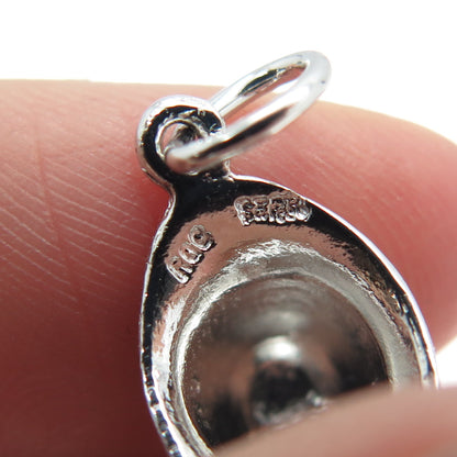 925 Sterling Silver Vintage Fireman's Helmet 3D Charm Pendant