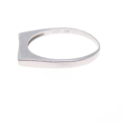 925 Sterling Silver Round-Cut C Z Stackable Bar Ring Size 8.25