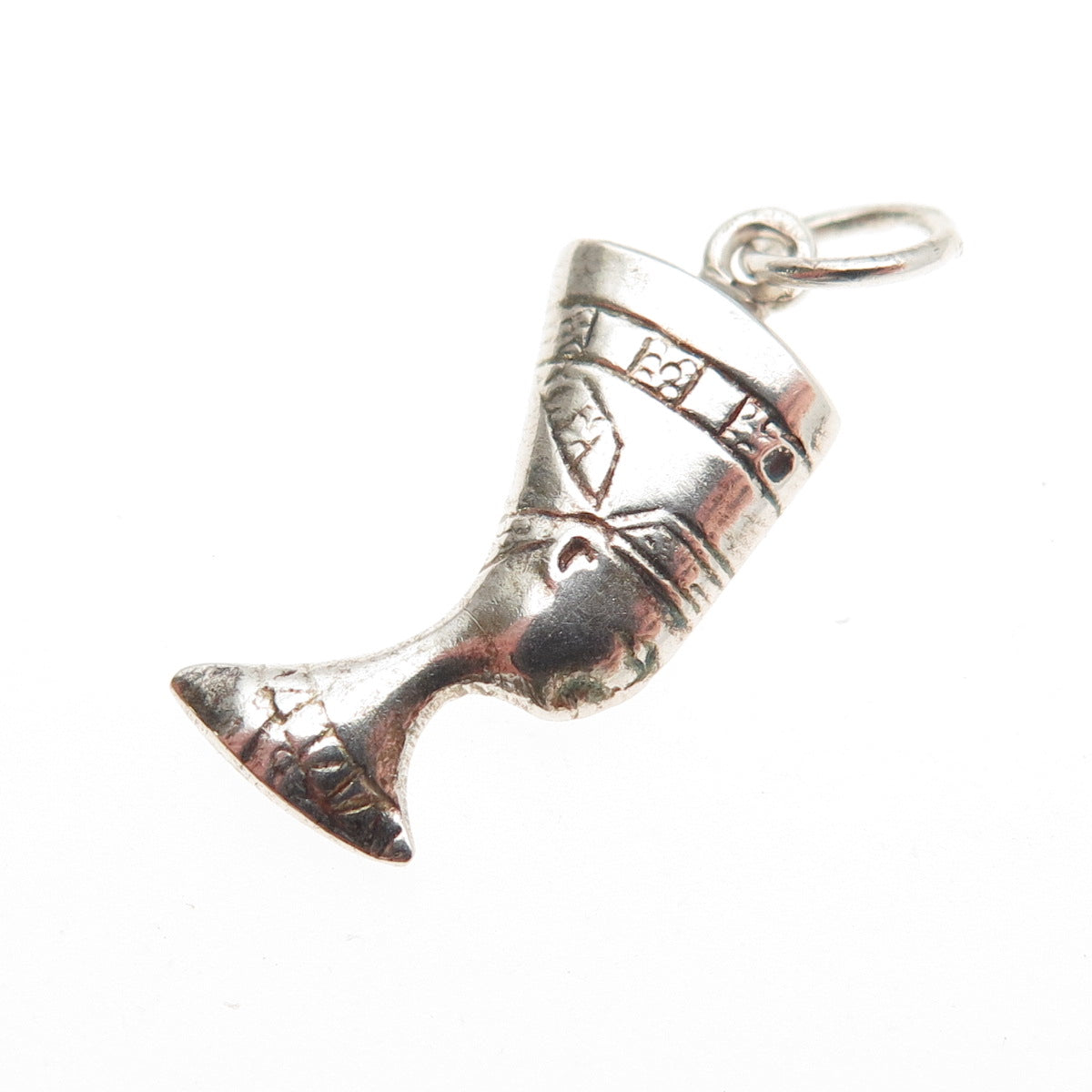 925 Sterling Silver Vintage Egyptian Nefertiti Mini Charm Pendant