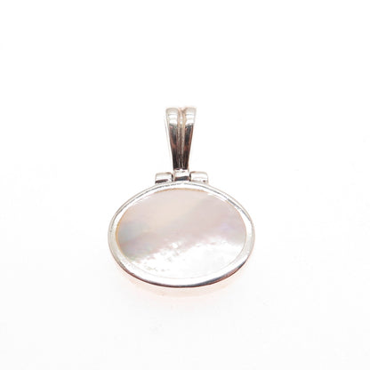 ATI ANNIKA WITT 925 Sterling Silver Vintage Real MOP Modernist Charm Pendant