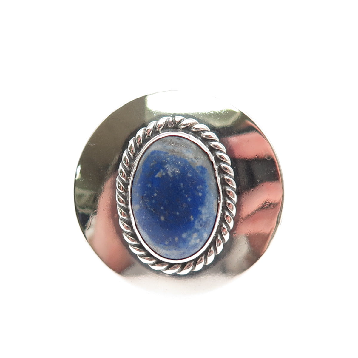 Old Pawn 925 Sterling Silver Vintage Southwestern Lapis Tribal Ring Size 6.5
