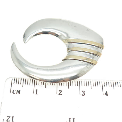 CIANI 925 Sterling Silver & 14K Yellow Gold Vintage Modernist Pendant