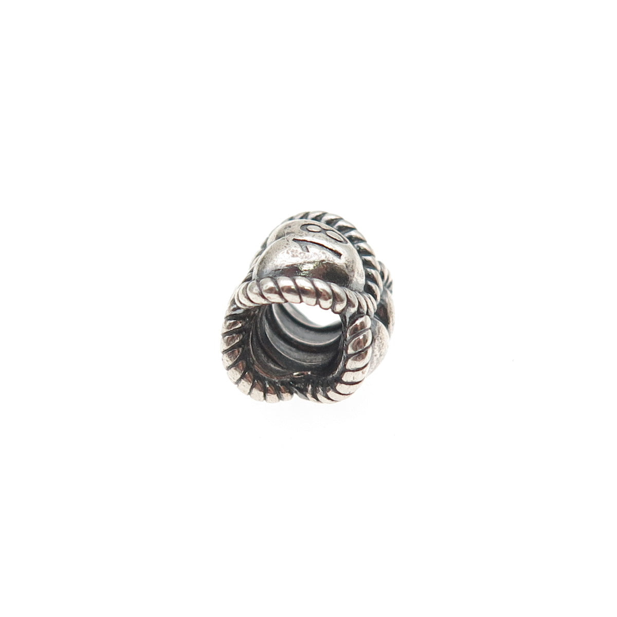 PANDORA 925 Sterling Silver 18th Birthday Heart Slide Bead Charm