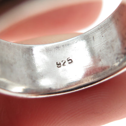 925 Sterling Silver Vintage Celtic Woven Oxidized Rotating Band Ring Size 7.75