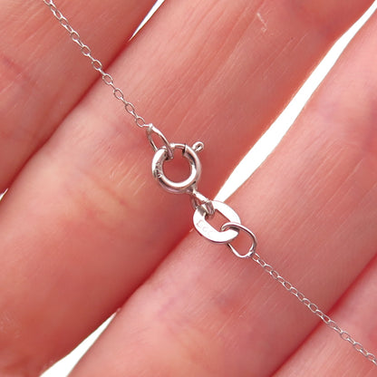 D'Joy 925 Sterling Silver Real Tanzanite Floral Cable Chain Necklace 18"