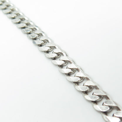 925 Sterling Silver Vintage Italy Cuban Link Bracelet 8"