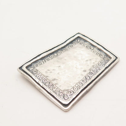 925 Sterling Silver Vintage Hammered Finish Slide Pendant