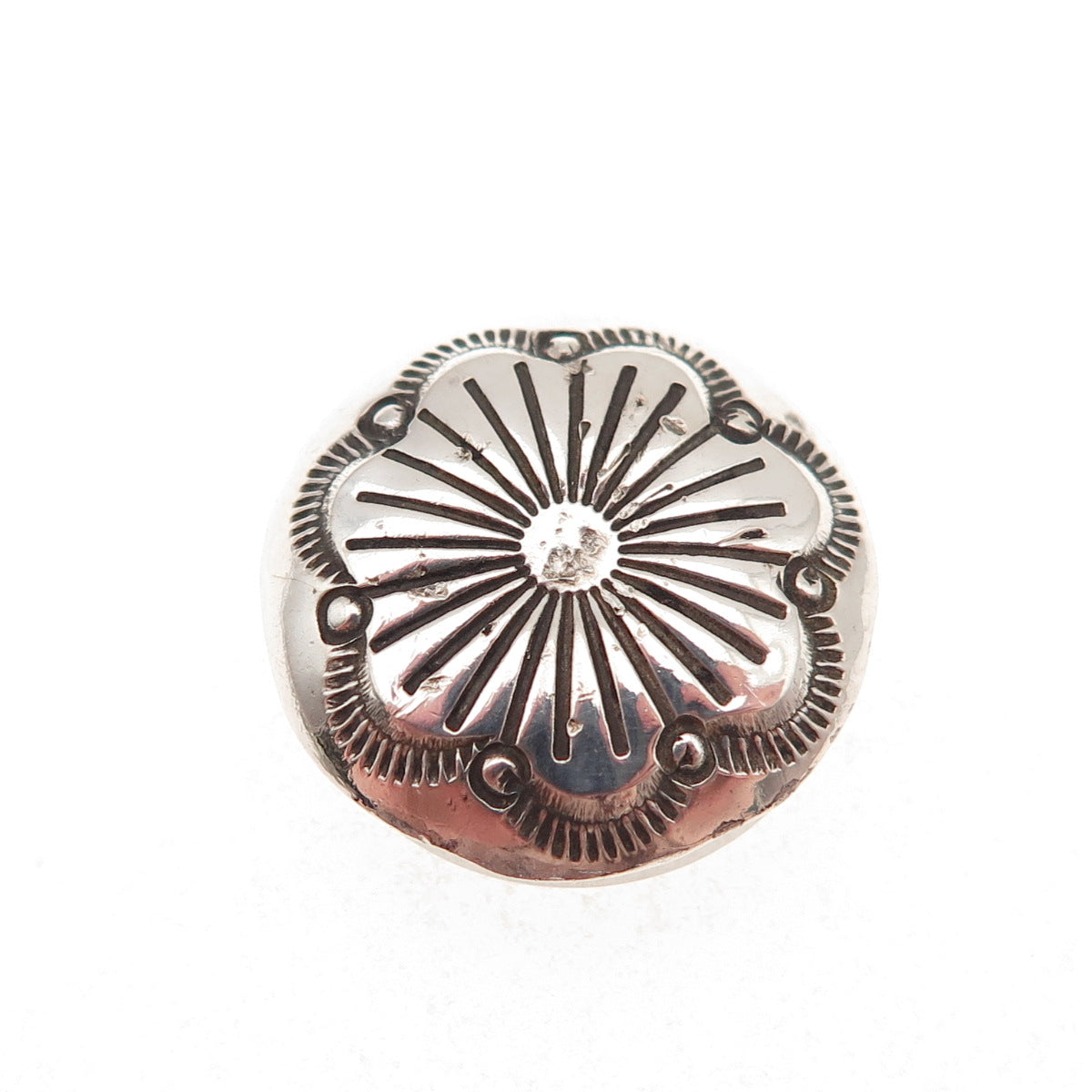 Old Pawn 925 Sterling Silver Vintage Southwestern Concho Tribal Clip Button