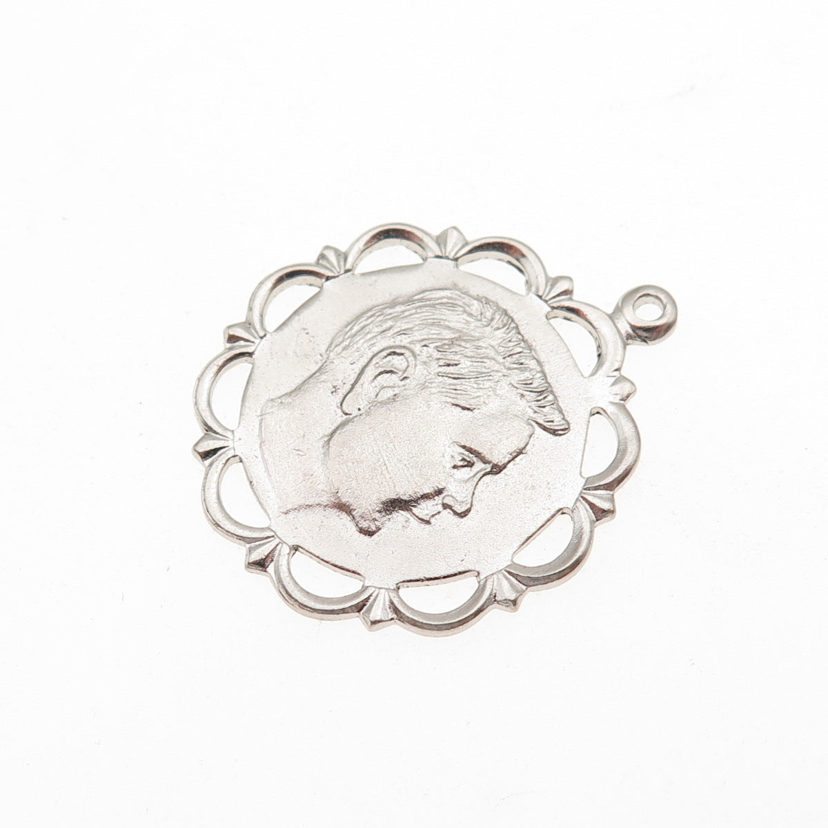 College Seal & Crest 925 Sterling Silver Vintage Boy Profile Charm Pendant