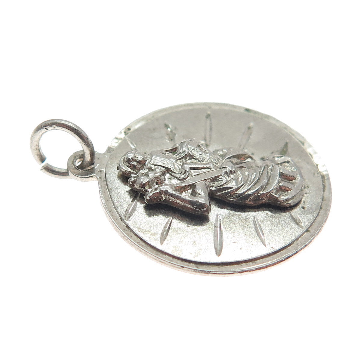 CHAPEL 925 Sterling Silver Vintage St. Christopher Religious Pendant