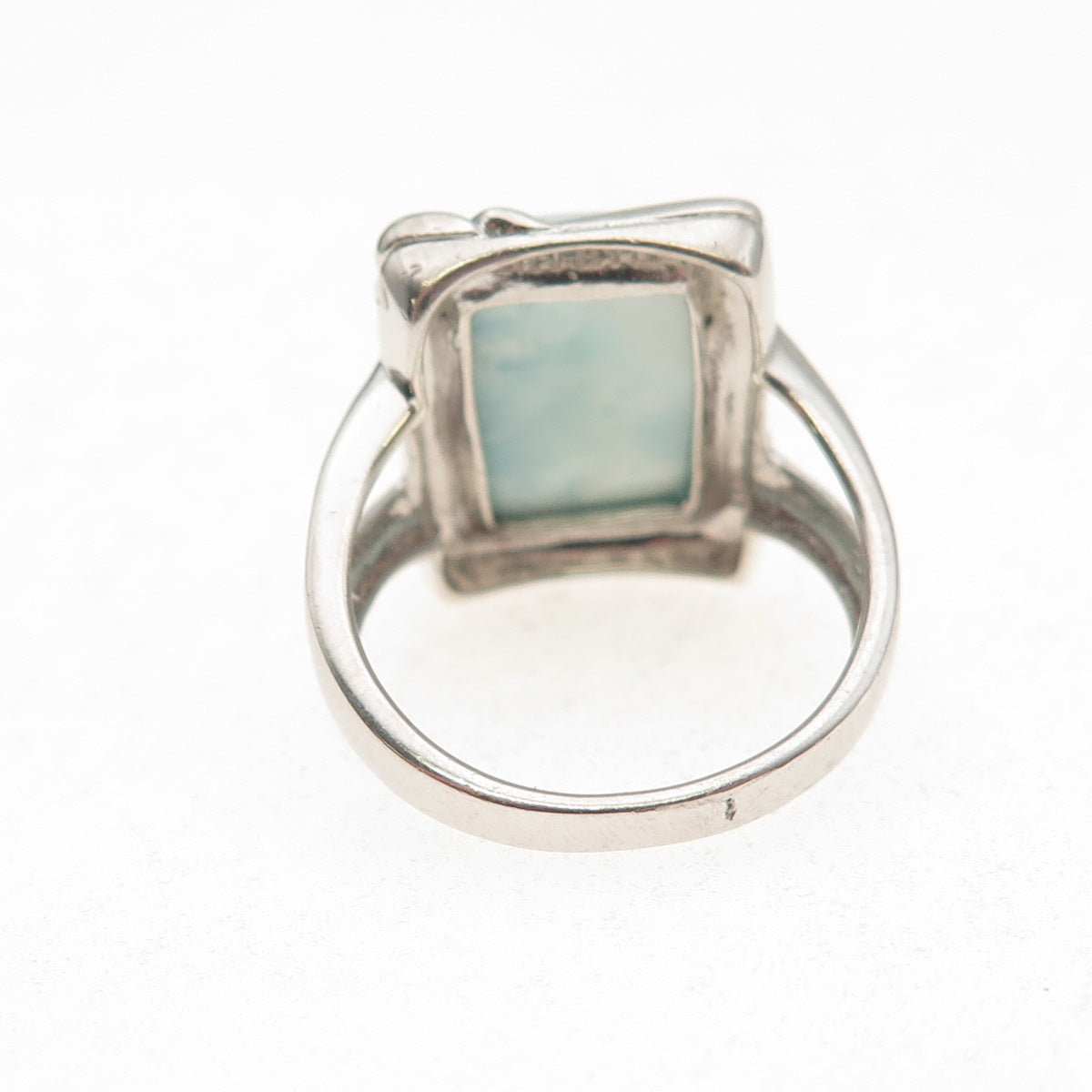 925 Sterling Silver Vintage Real Larimar Ring Size 7.25