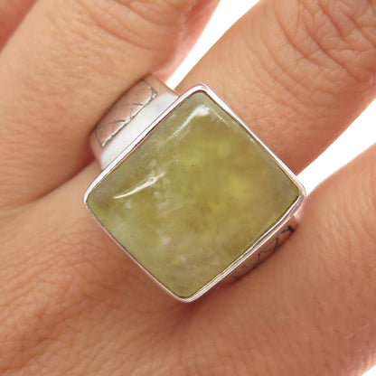 PHLD PlayHardLookDope 925 Sterling Silver Real Prehnite Ring Size 11.75