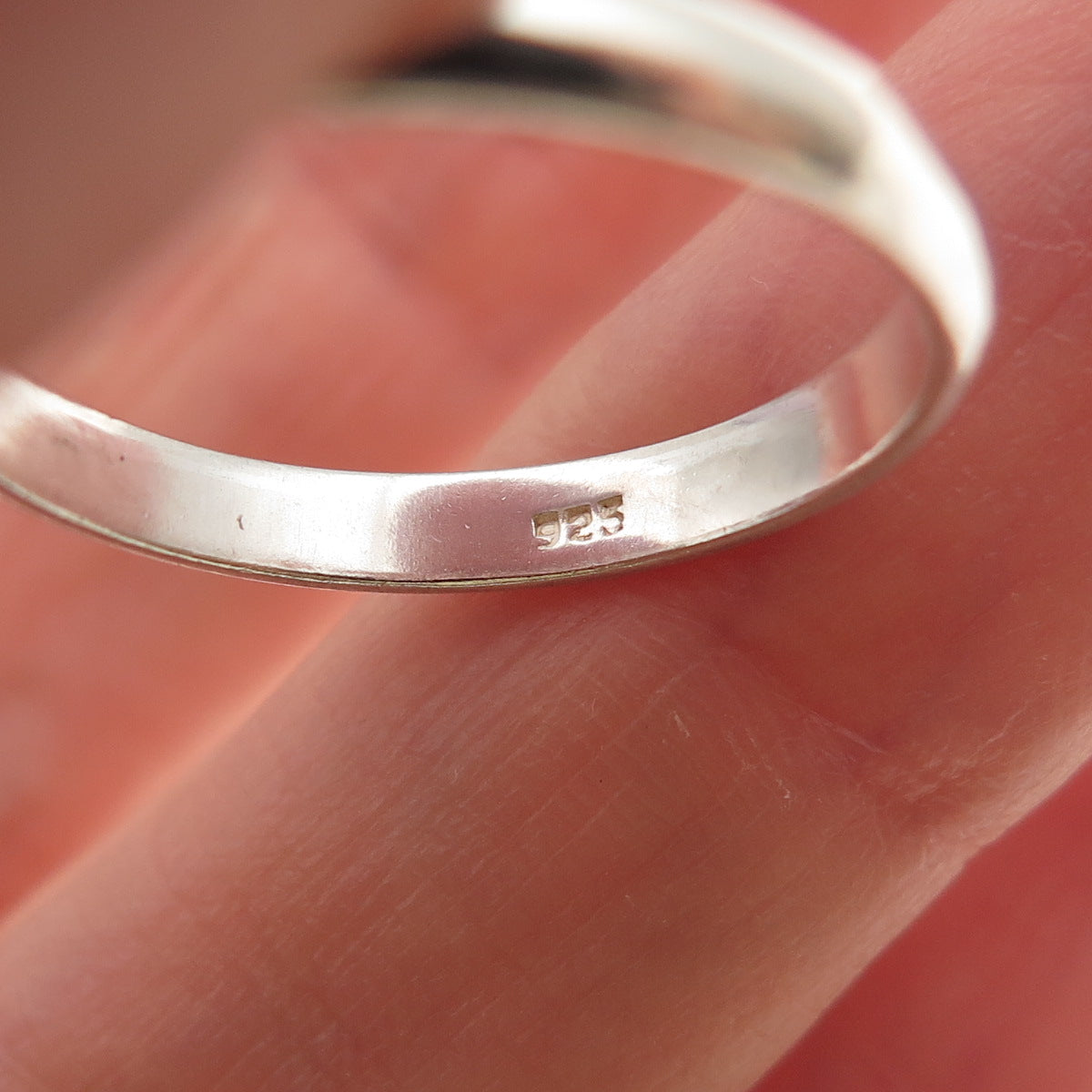 925 Sterling Silver Vintage Classic Wedding Band Ring Size 7.75