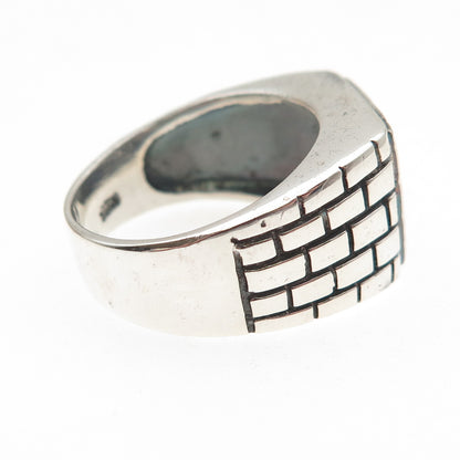 925 Sterling Silver Vintage Round-Cut C Z Oxidized Ring Size 9.25