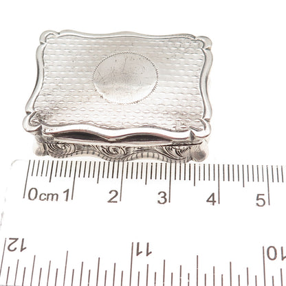 Robert Thornton 925 Sterling Silver Antique 1876 Birmingham Vinaigrette Box