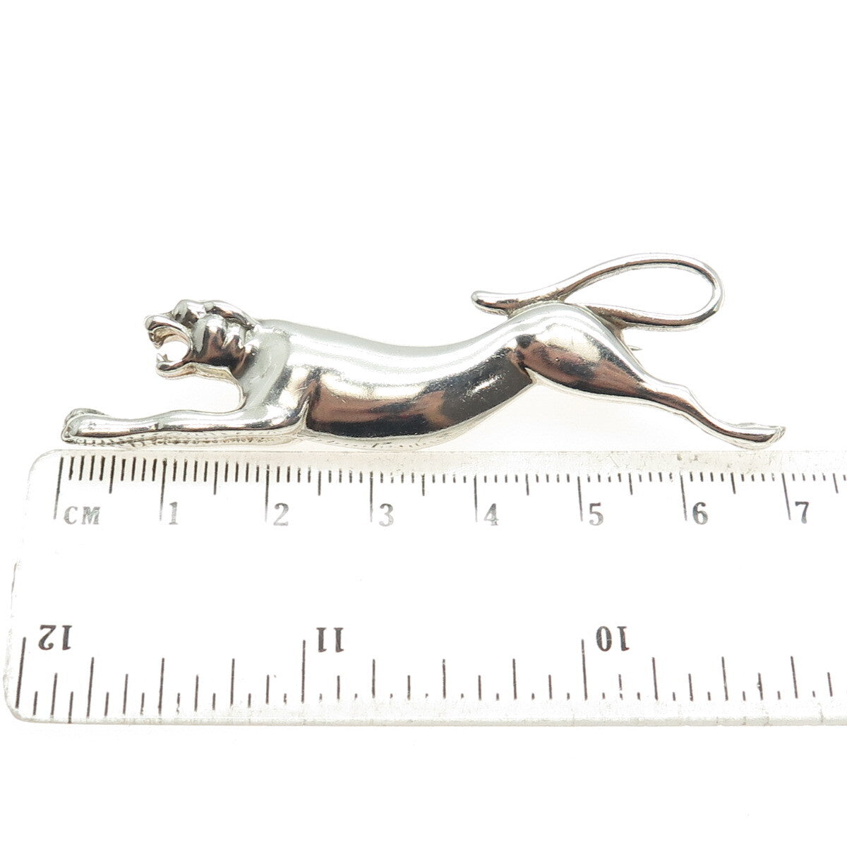 925 Sterling Silver Vintage Mexico Jaguar Pin Brooch