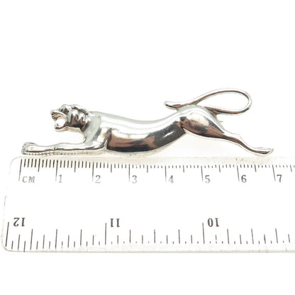 925 Sterling Silver Vintage Mexico Jaguar Pin Brooch