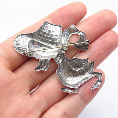 925 Sterling Silver Vintage Duckling Pin Brooch