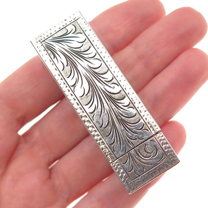 800 Silver Antique Italy Enamel Faux Turquoise Tube Slide Lipstick Case #12