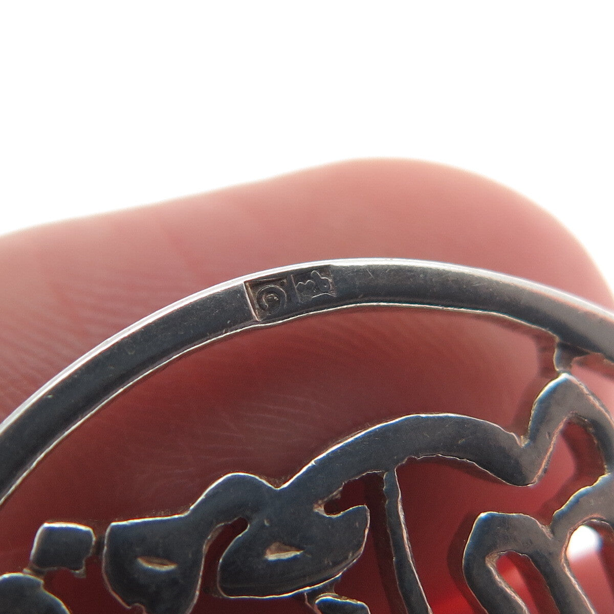 800 Silver Vintage Egypt Arabic Script Two-Pieces Charm Pendant