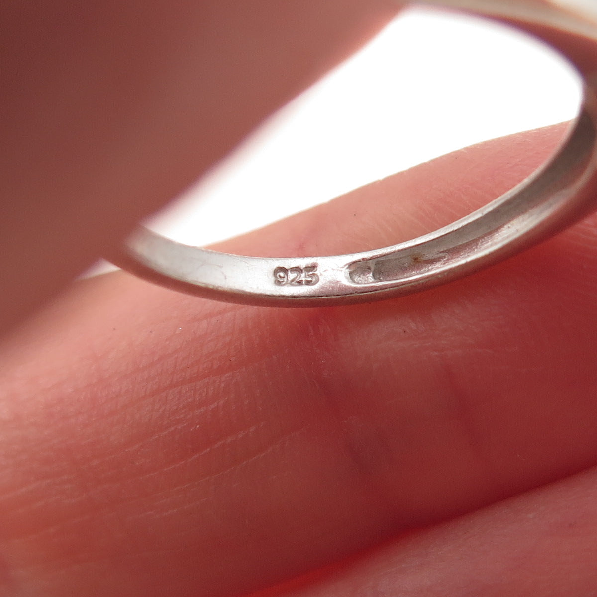 925 Sterling Silver Princess-Cut C Z Engagement Ring Size 7