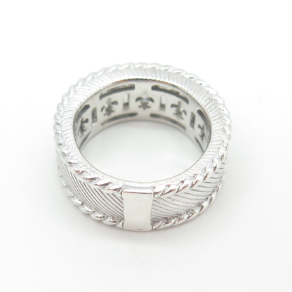 JUDUTH RIPKA 925 Sterling Silver Baguette-Cut C Z Half Eternity Ring Size 5