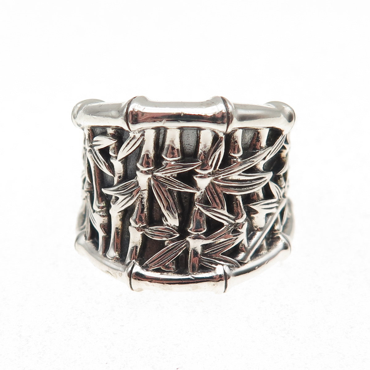 Jai by John Hardy 925 Sterling Silver Bamboo Oxidized Ring Size 5.25