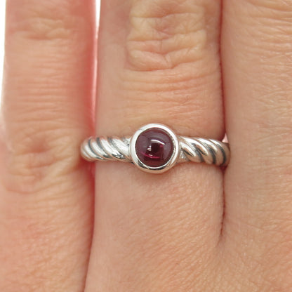 925 Sterling Silver Vintage Real Tourmaline Twisted Rope Ring Size 6.5
