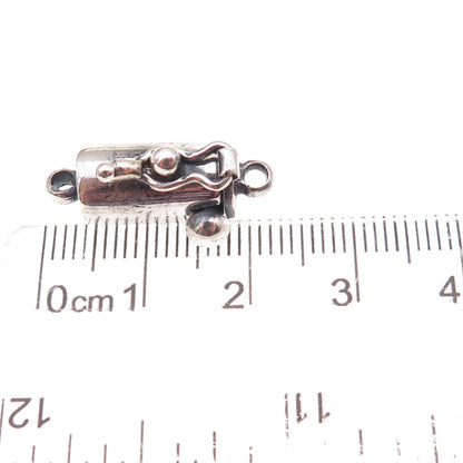 925 Sterling Silver Vintage Bracelet / Necklace Box Lock Clasp