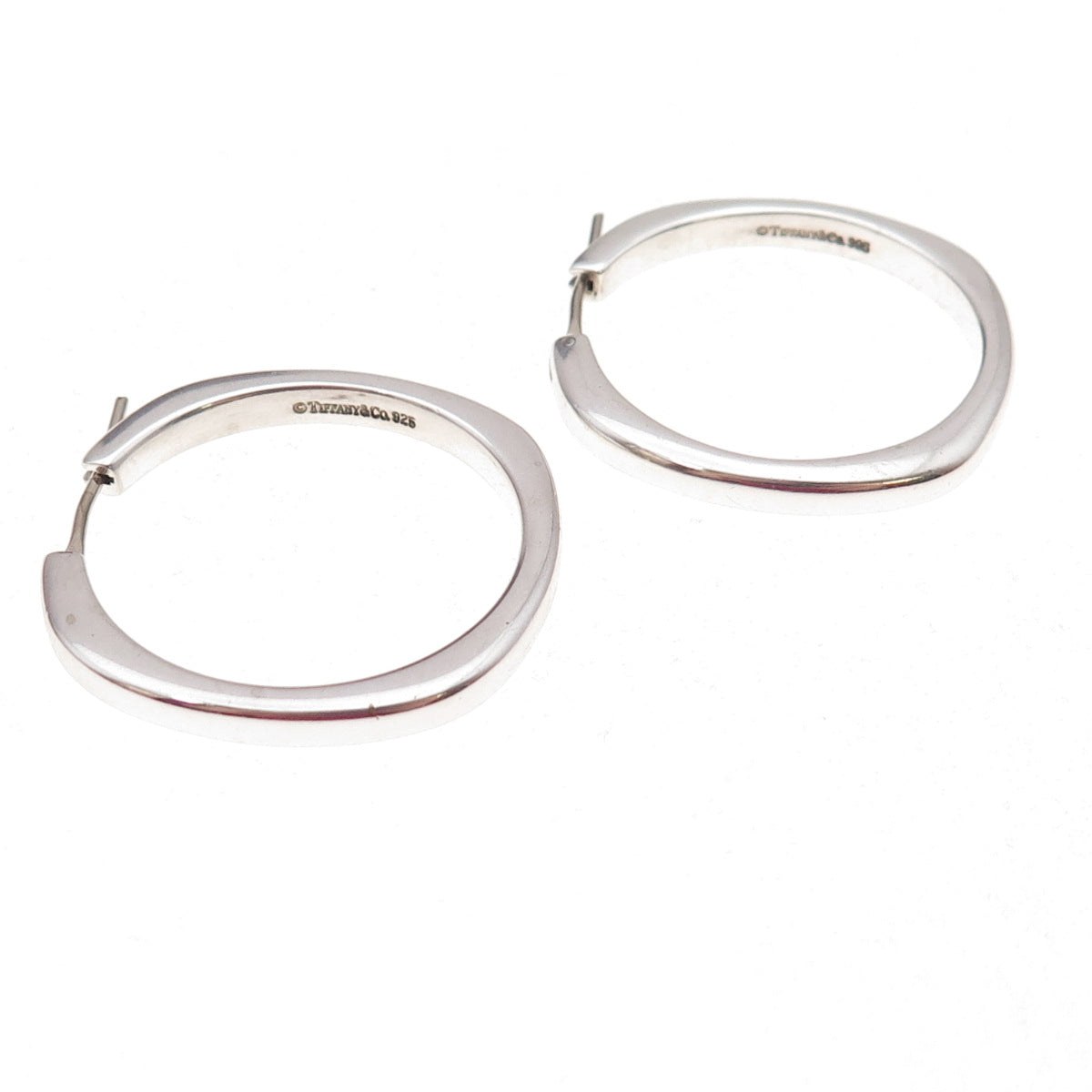 Tiffany & Co. 925 Sterling Silver Vintage Hoop Earrings