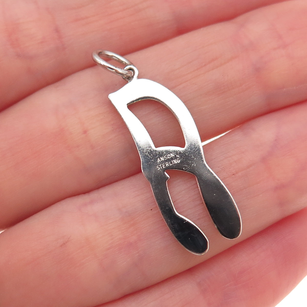 Anson 925 Sterling Silver Vintage Letter A Initial Charm Pendant