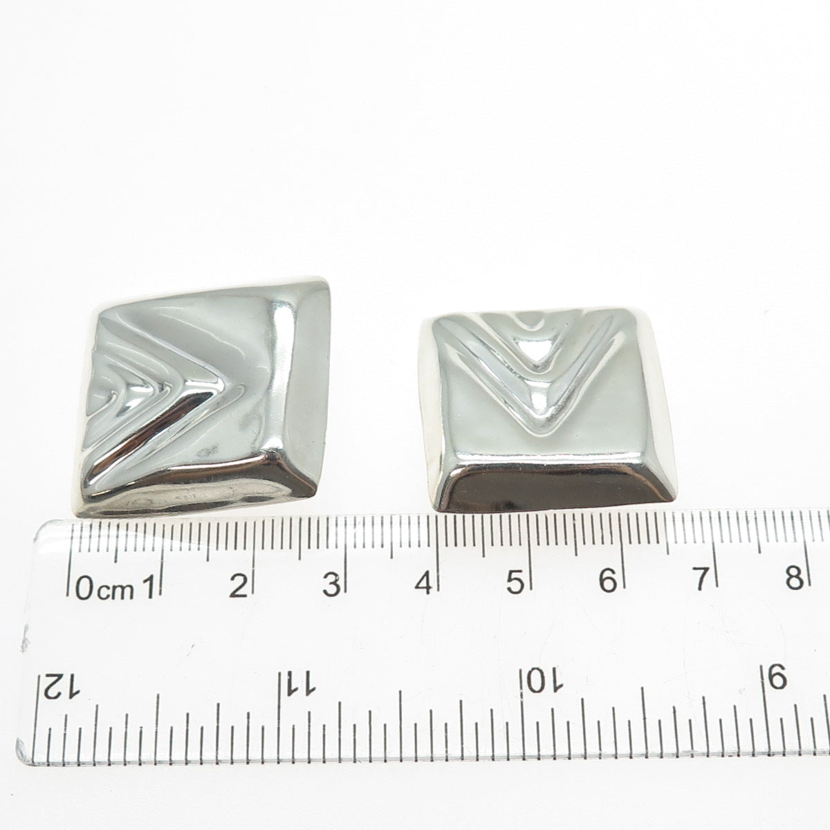 925 Sterling Silver Vintage Mexico Modernist Arrow Clip On Earrings