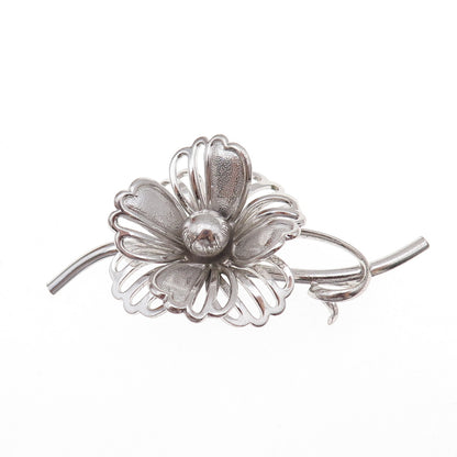Forstner 925 Sterling Silver Antique Art Deco Flower Pin Brooch