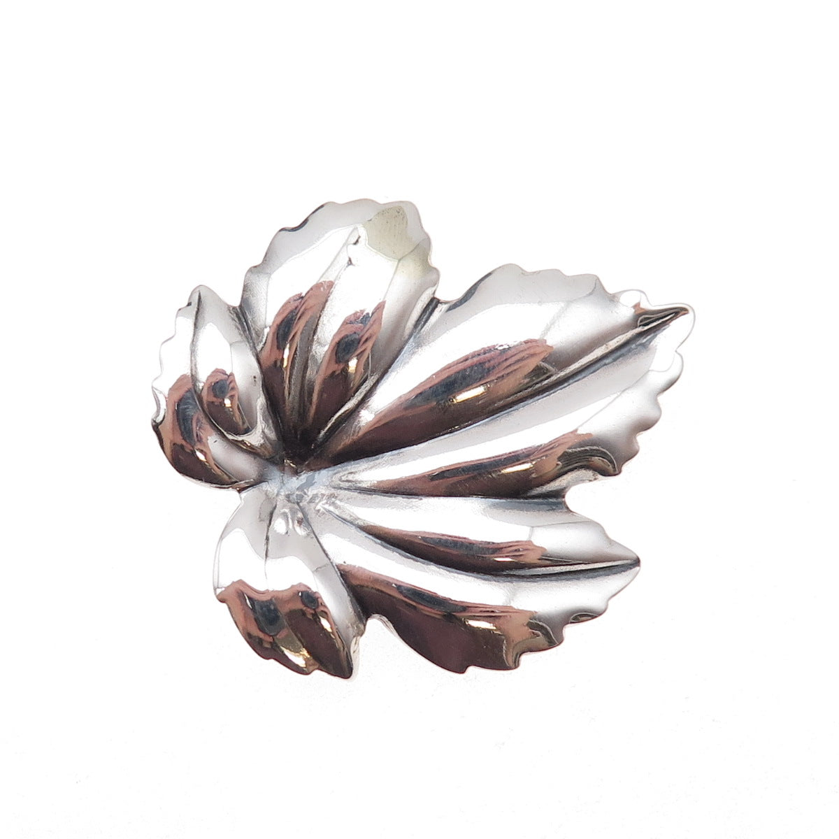 JewelArt 925 Sterling Silver Vintage Maple Leaf Oxidized Pin Brooch
